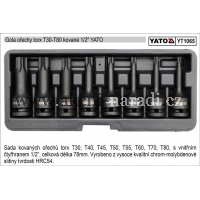 YATO Nástrčné hlavice torx kované sada 8 kusů T30-T80 YT1065, YT-1065