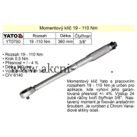 YATO Momentový klíč ohybový 19 - 110 Nm 3/8 YT0750