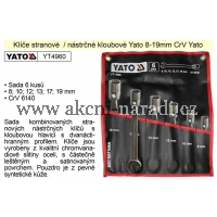 YATO Klíče stranové nástrčné kloubové sada 6 kusů 8-19mm CrV   YT4960