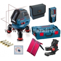 křížový samonivelační laser Bosch GLL 3-50 Professional 0601063803, přijímač LR2, držák BM1, L-Boxx