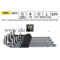 VOREL Klíče Torx zahnuté T10 - T50   56478