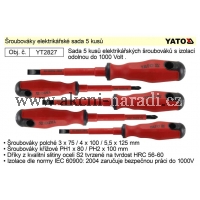 YATO Šroubováky elektrikářské sada 5 kusů izolované do 1000 V,  YATO YT-2827, YT2827