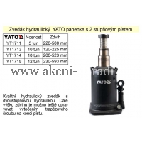 YATO Zvedák hydraulický YATO panenka s 2 stupňovým pístem, 10 tun zdvih 208 - 523 mm  YT1714