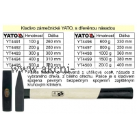 YATO Kladivo zámečnické s dřevěnou násadou 200g   YT-4492
