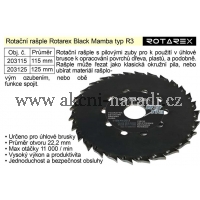 ROTAREX Rašple, kovový kotouč Black Mamba, určený pro úhlové brusky R3 / 115mm, 203115