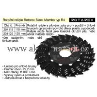 ROTAREX Rašple, kovový kotouč Black Mamba, určený pro úhlové brusky R4 / 115mm, 204115