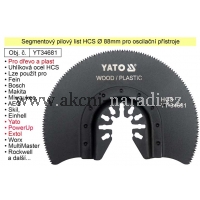  YATO YT-34681 Segmentový pilový list HCS 88mm oscilační, pro dřevo, plasty 