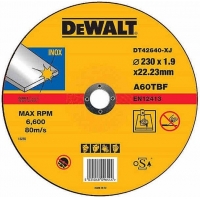 DEWALT Řezný kotouč na nerez ocel plochý 230x22,2x2,0mm Typ 1 DT42640